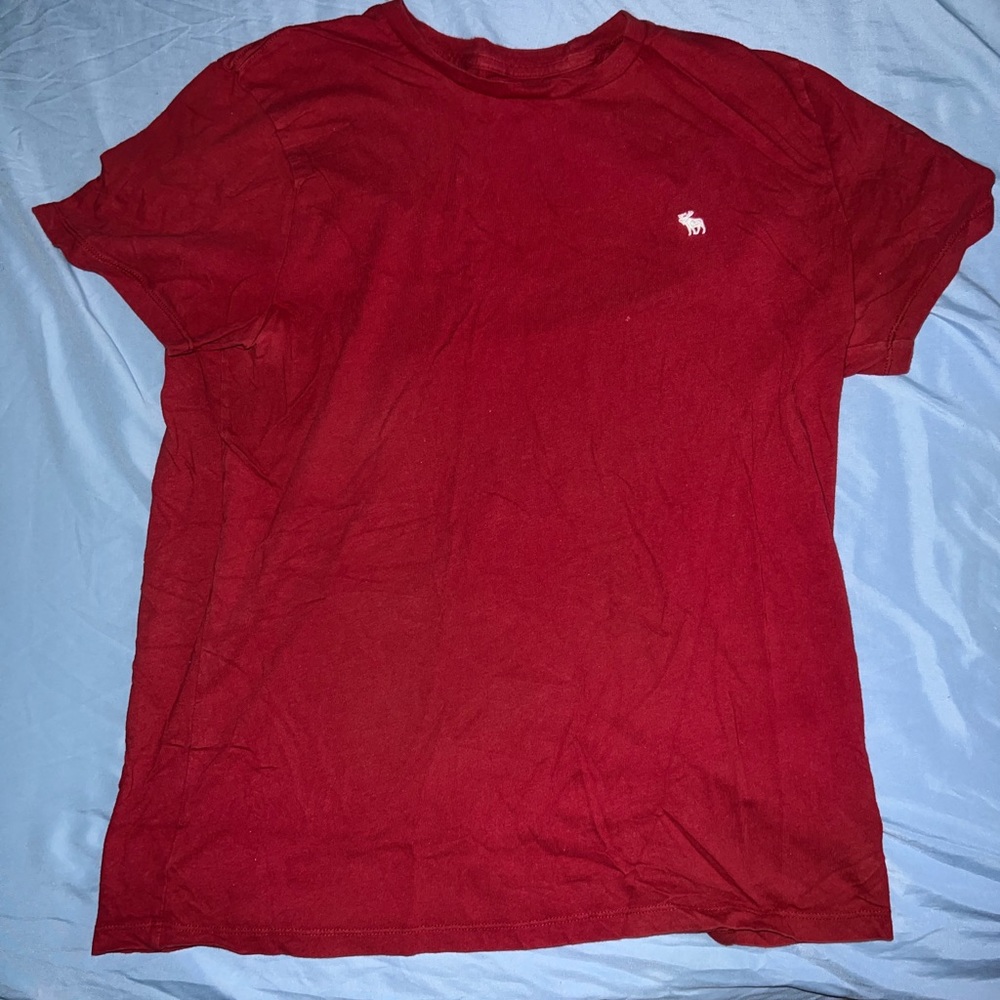Red Abercrombie shirt.